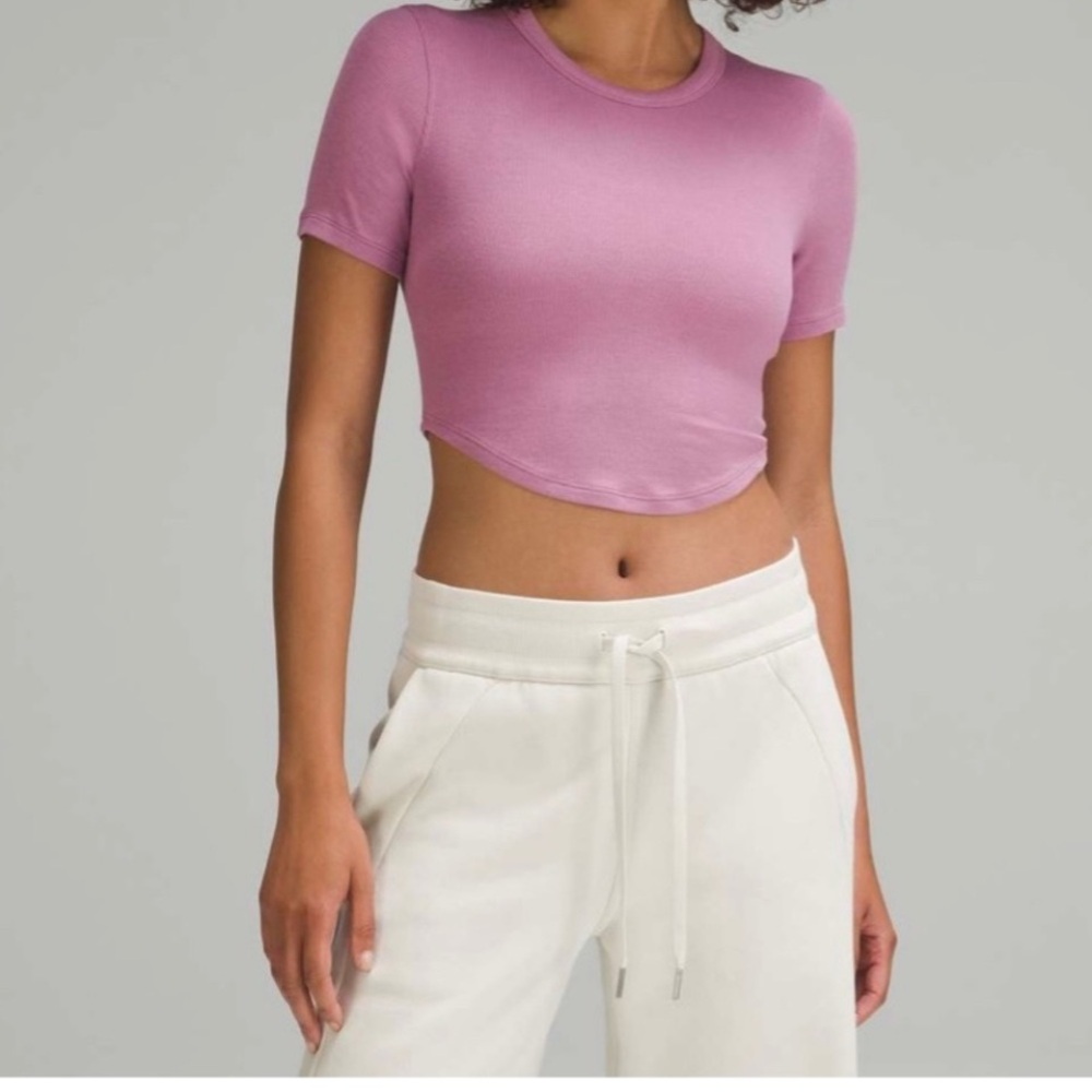 LULULEMON Hold Tight Crop T-Shirt Velvet Dusk -S4 tag removed never washed/worn